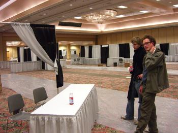 First look at our empty stand, planning the transformation.