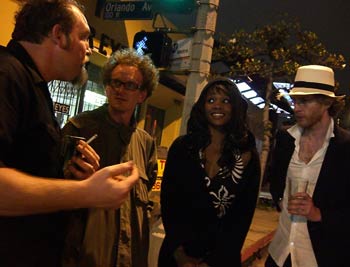 Bill, Andy T, Catwoman and Tom on the streets of LA at 2am, discussing Mallards or something equally profound.