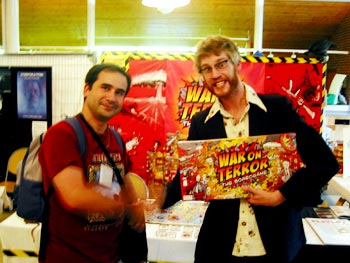 Our fourth winner (the 3rd ran off screaming before we could grab a photo). This is David Munoz from Spain and this is his Gaming Club in Barcelona, if you're ever passing.