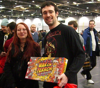 Do you recognise these 'good' people? They're impressive Evil Challenge winners. The knitter on the left, and the wearer on the right.You both Rock!