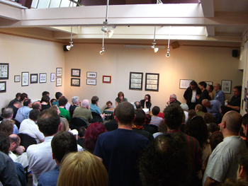Standing room only to hear Astrid Proll talk