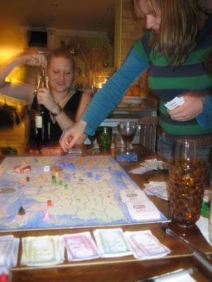 You know you're in trouble when someone stands up to take their go. Jenn turns to drink.