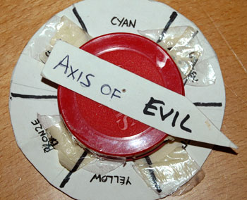 A well used first edition 'Axis of Evil' spinner