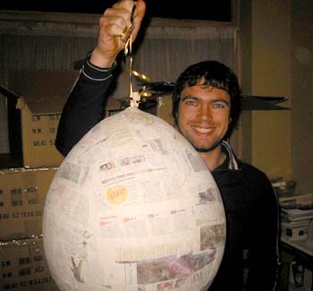 Andy S looking particularly happy with early development on the Terrorist PiÃ±ata
