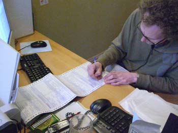 Andy T struggles with a pen, an ancient instrument that is slow.