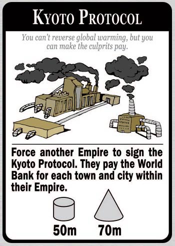 Detailed image of one of the cards from the game, War on Terror: Kyoto Protocol