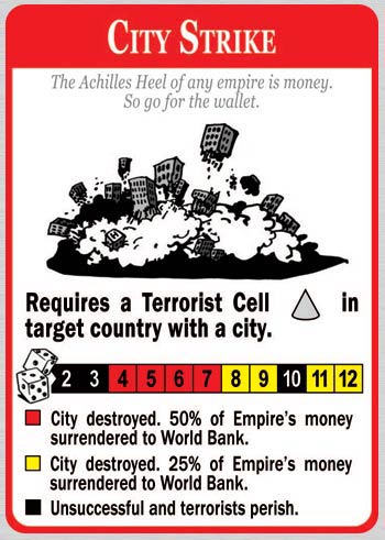 Detailed image of one of the cards from the game, War on Terror: City Strike