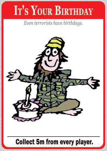 Detailed image of one of the cards from the game, War on Terror: It's Your Birthday