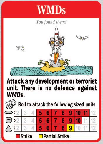 Detailed image of one of the cards from the game, War on Terror: WMDs