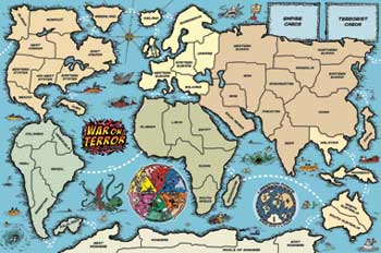 Game board for War on Terror, the boardgame.