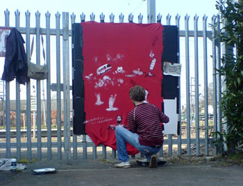 Bed sheet #2 and a vicious spiky fence sets the scene nicely.