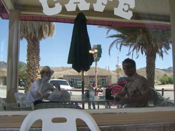 Shoshone cafe, with the post office reflected. And that brings us to the end of our guided tour of Shoshone.