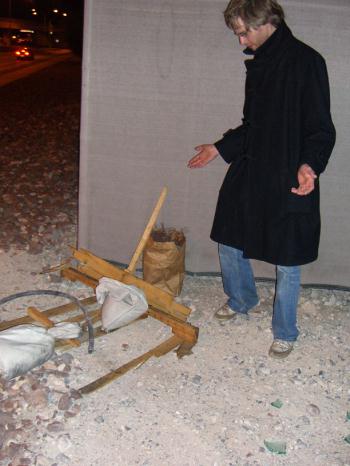 Wandering the streets of Las Vegas at night, looking for material to build a booth