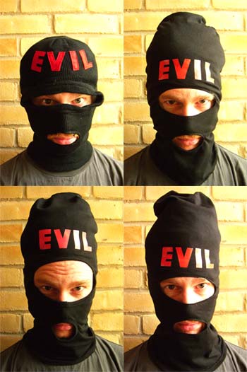 What on earth are those balaclava/chef hat hybrids?