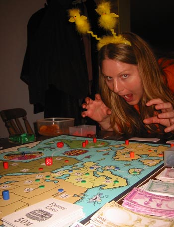 Always testing and refining, we experimented on <a href="/wotblog/index.php?id=52">17 March 2006</a> with alternative headgear to replace the balaclava. It just wasn't the same game.