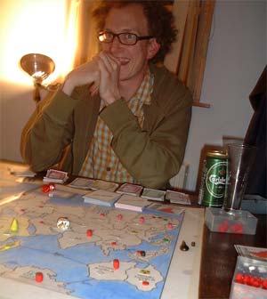 Andy T looks very pleased about something. Just remember, you may have won the battle but... you're on the way out.