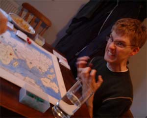 Steady there, Tom, it's still light outside.