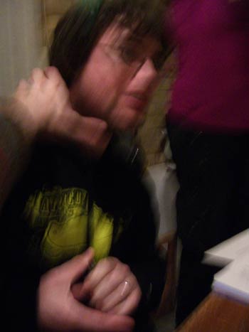 Tom's reaction to Andy S's attempted Nuke. Good, old-fashioned strangulation.