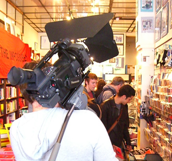 The Mondrian ceiling at Housmans is something to behold