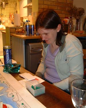 An anxious glance at the destruction unfolding on the board.