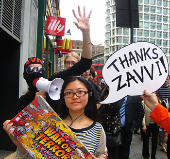 Looking so calm in the face of so much chaos. She must be listening to whale song or something.