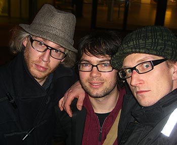 WAY too early. Spot the one who's stayed up all night drinking.