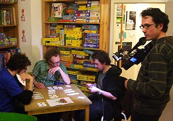 Sebastian was filming the evening's events for a German culture show.