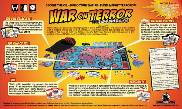 The back of the new edition of War on Terror, released Dec 2010