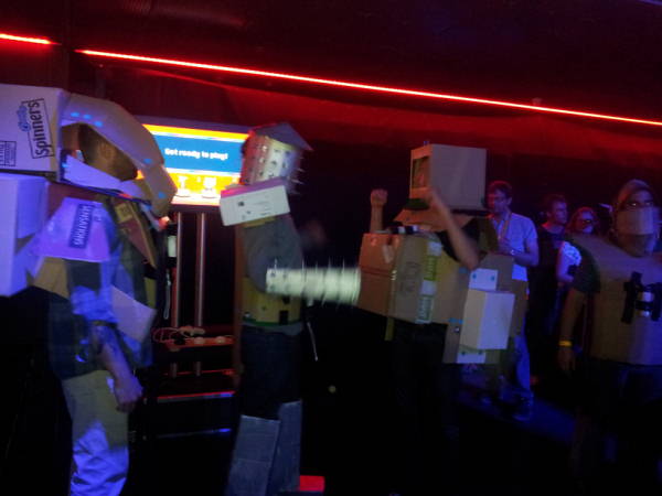 Doing the robot on the dance floor