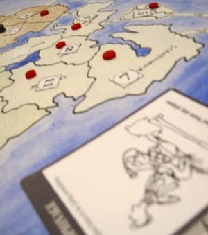 A close up of the espionage card.