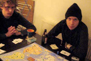 Rob isn't evil, he brought his own hat to the game.