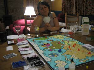 Nice fanning action from Jess, pretending not to know she's about to win.