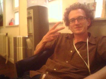 Andy T, with the winning move in our quick 'paper scissor stone' tournament before we go on air