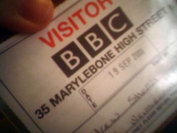 A BBC pass - this allows us to do ANYTHING. Oh, apart from discussing the story properly.