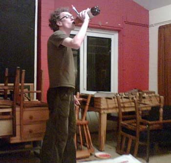 Late night banner making fueled by ginger beer