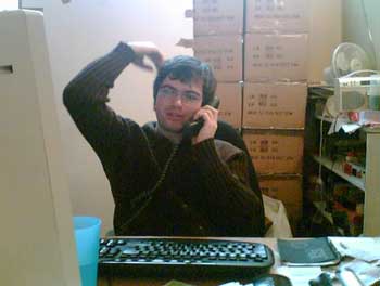 Andy S on the phone to an investor explaining that we're in complete control of the business